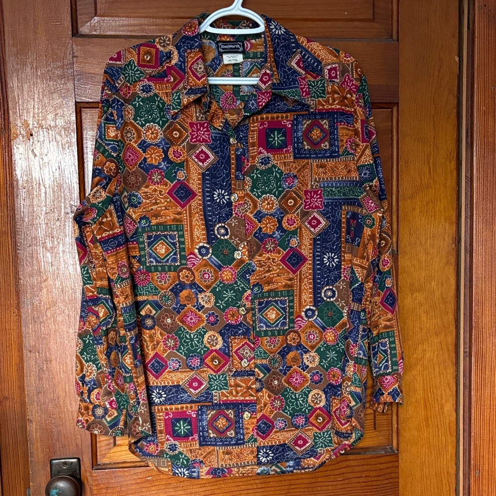 Vintage Geometric Pattern Shirt